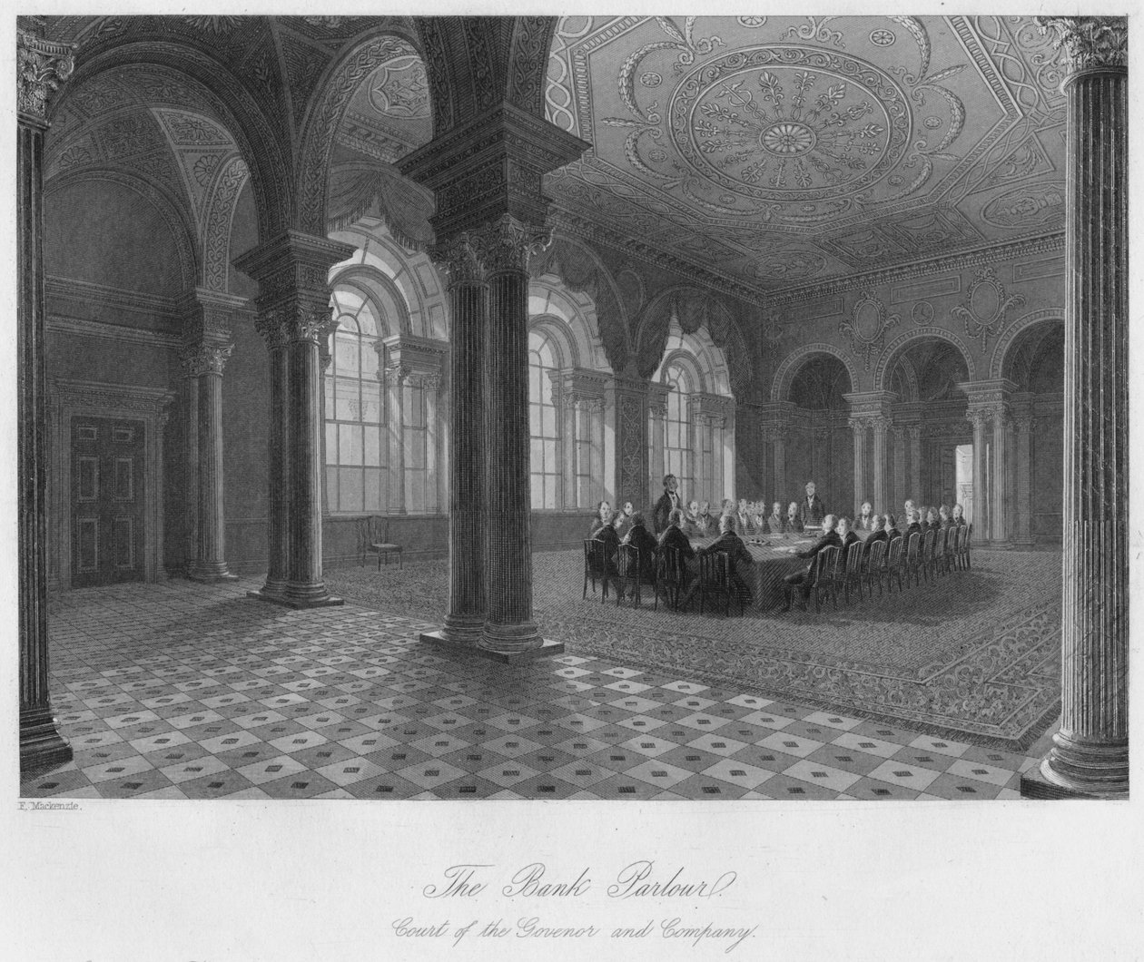 Bankstuen. Guvernørens og Selskabets Domstol, c1841 af Henry Melville