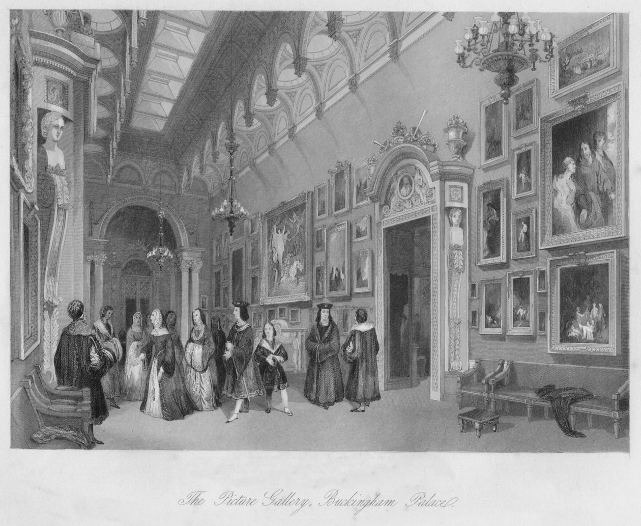 Billedgalleriet, Buckingham Palace, c1841 af Henry Melville