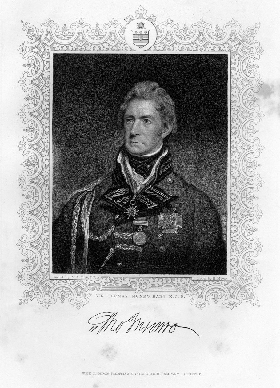 Sir Thomas Munro 1761-1827, skotsk soldat og statsmand, 1800-tallet. af Henry Meyer