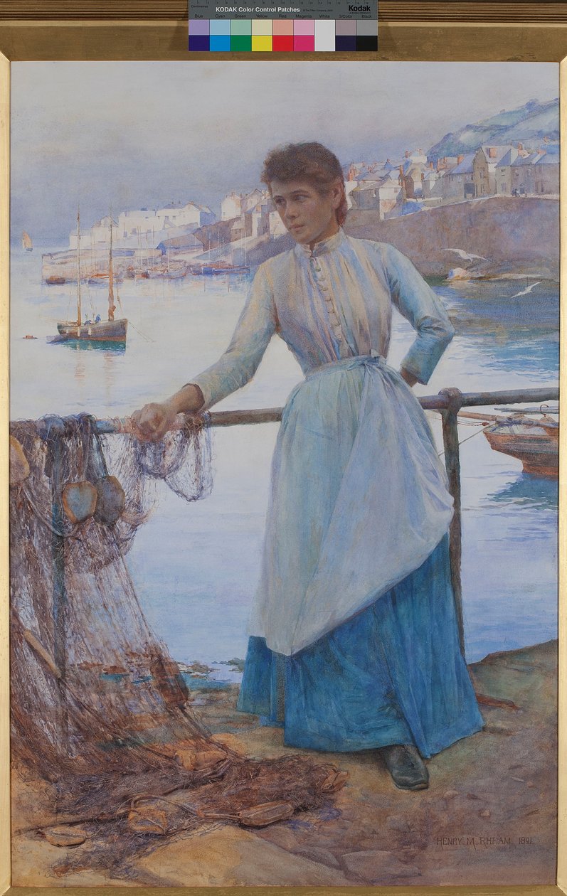 Pige i blåt af Henry Meynell Rheam