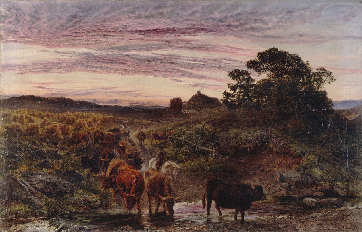 Kvæg, der springer en bæk af Henry Moore