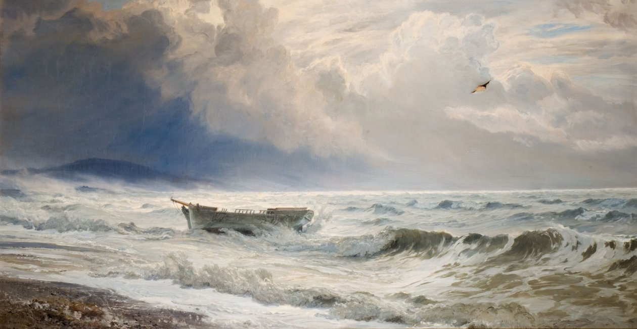 Rart vejr ved kysten, Cumberland, 1874. af Henry Moore