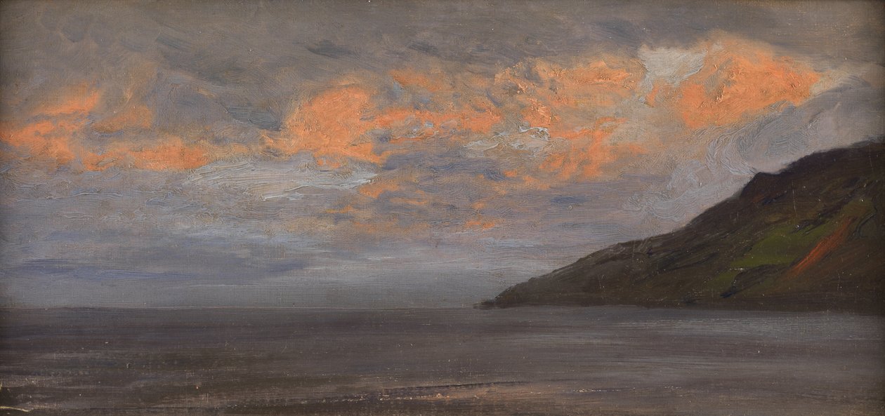 Solnedgang ved kysten af Henry Moore