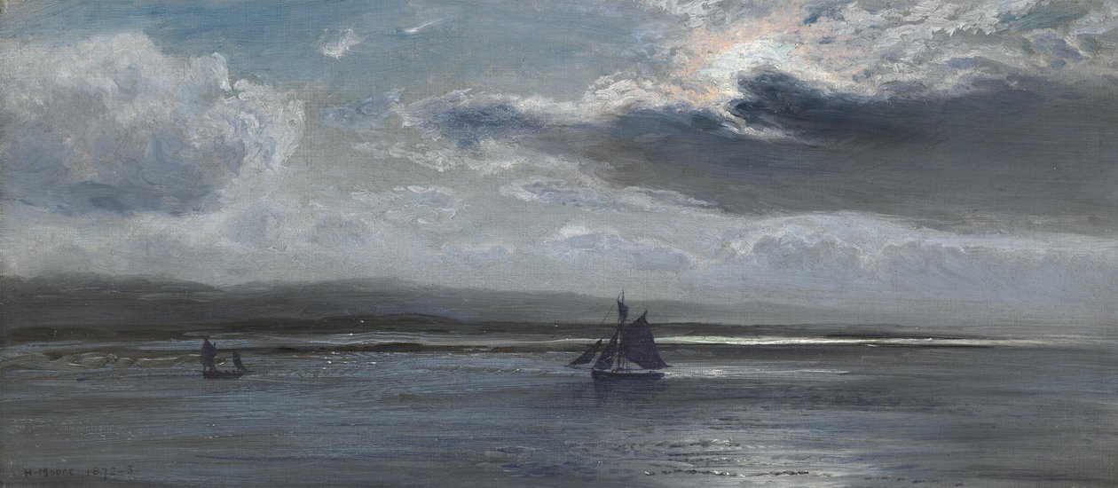Den store strand, måneskin, 1872-73 af Henry Moore