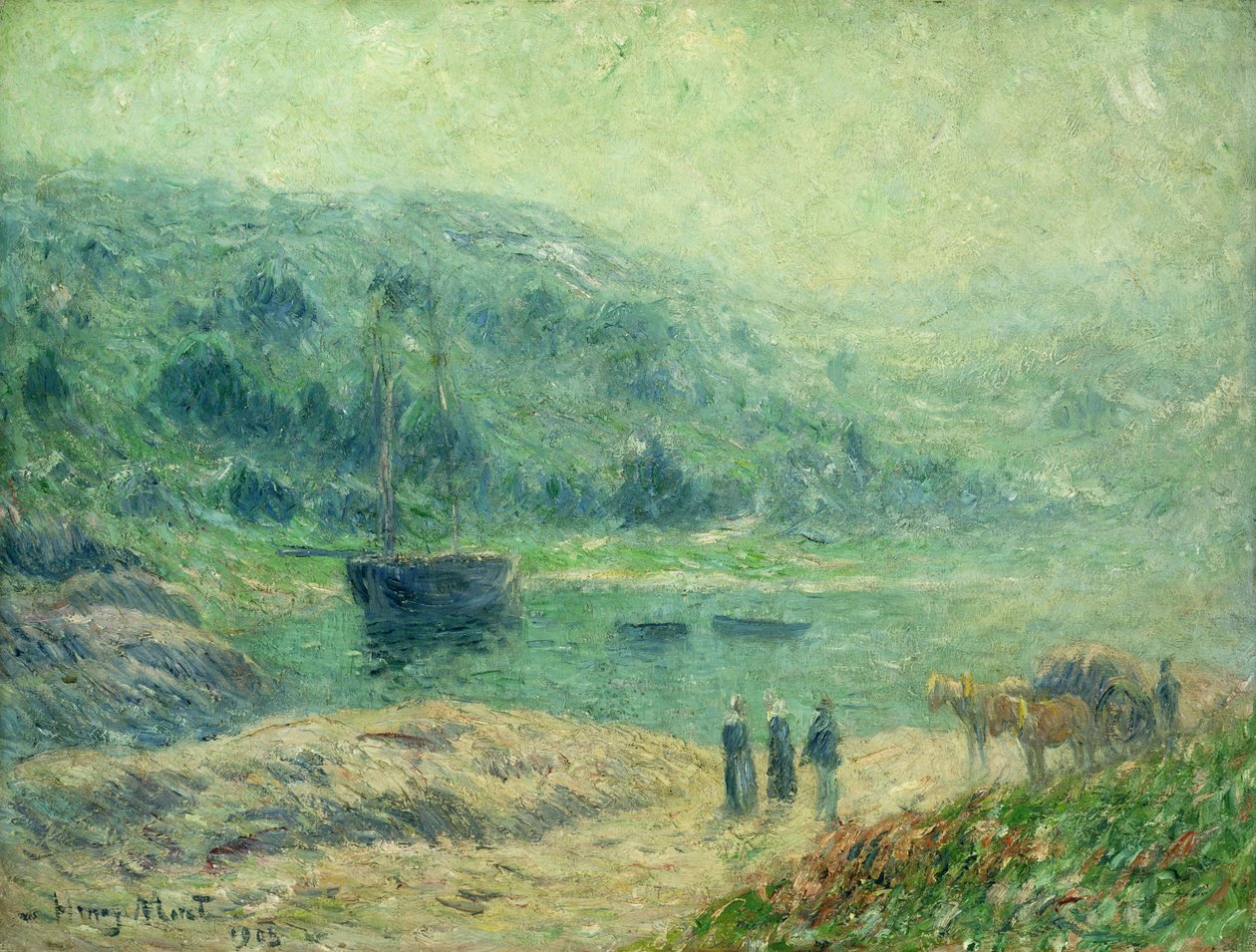 En vig i Bretagne; Creek i Bretagne, 1903 af Henry Moret