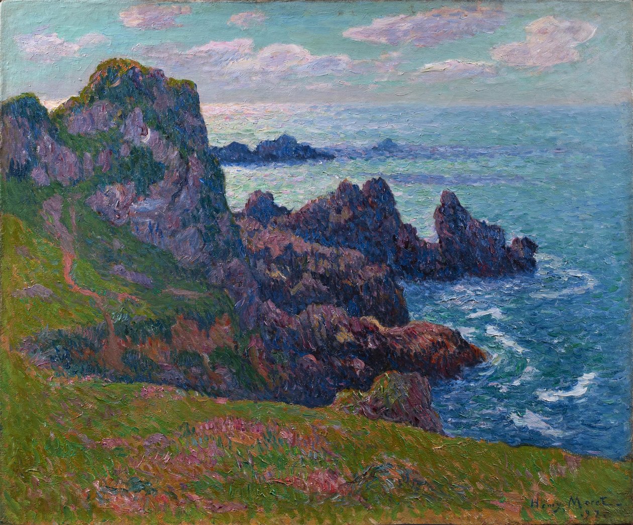 Roligt vejr, Kyst ved Pointe de Pern, Ushant, 1894. af Henry Moret