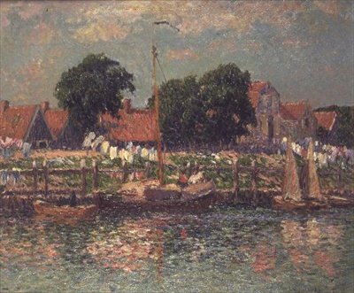 Ved bredden af en flod i Holland af Henry Moret