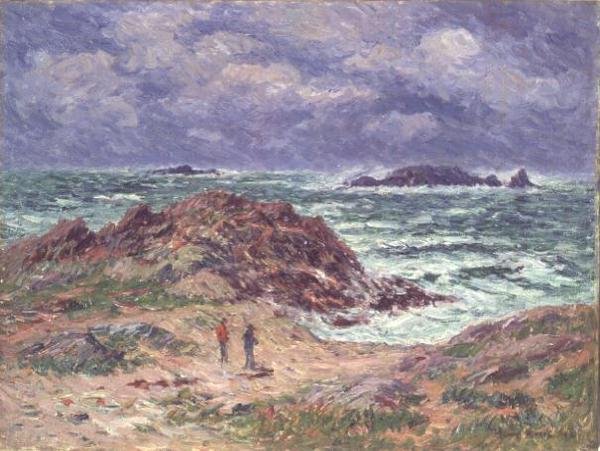 Tærskemaskiner i Bretagne af Henry Moret