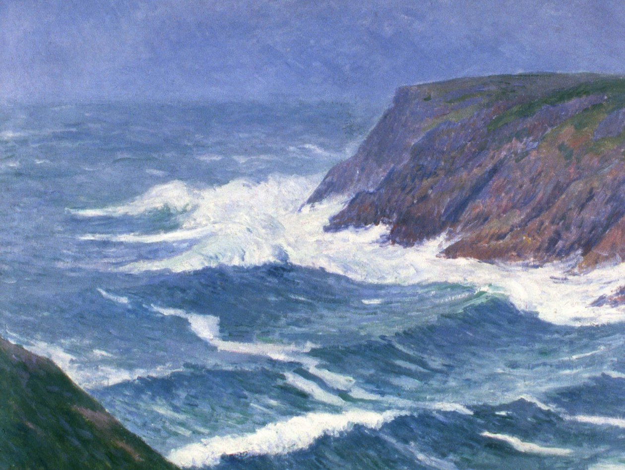 Île de Groix, kystlandskab ved indsejlingen til havnen i Saint Nicolas, 1908. af Henry Moret