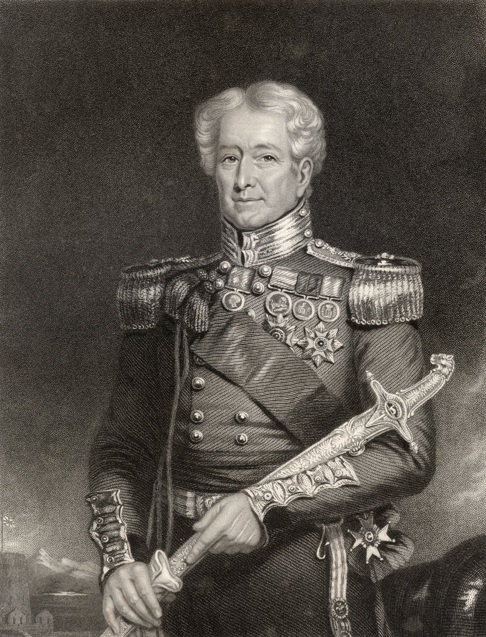 Sir Robert Henry Sale, graveret af F. Holl, fra 
