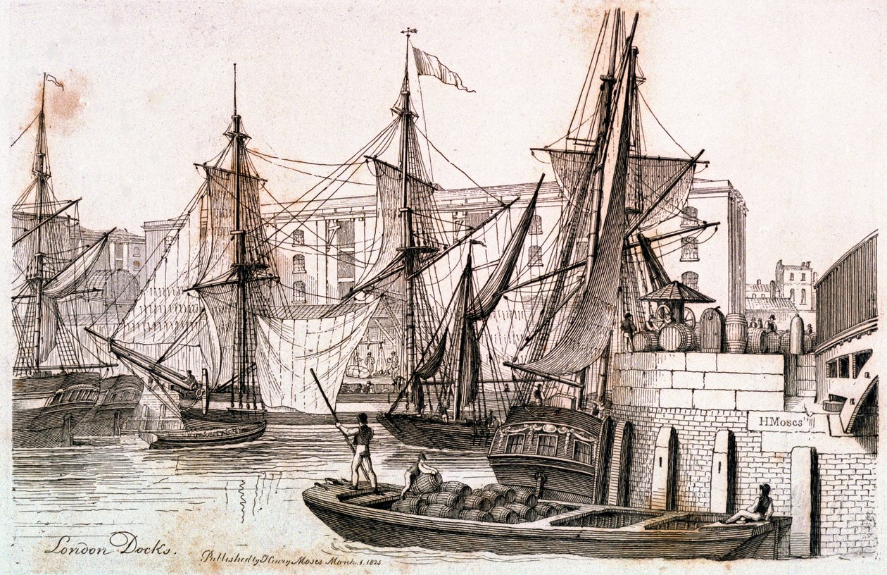 London Docks af Henry Moses