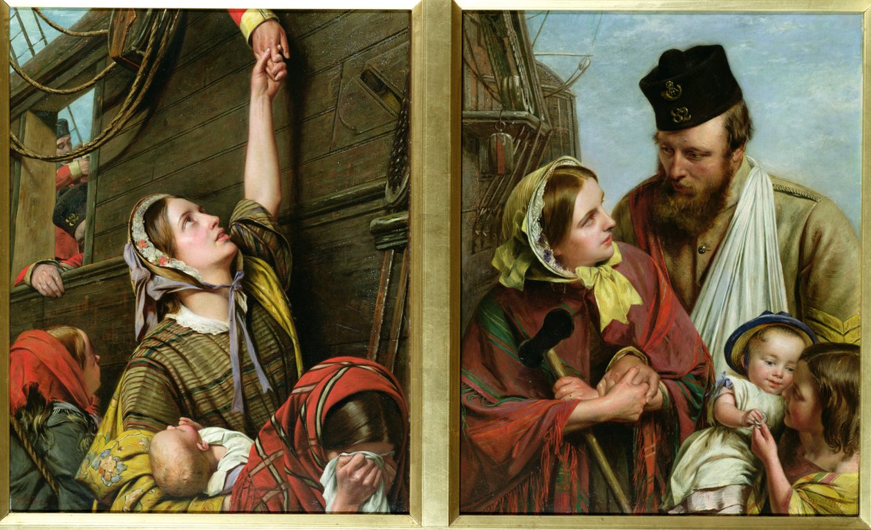 Østpå Ho! August, 1857, og Home Again, 1858 (for detaljer se 68094 og 68095) af Henry Nelson ONeil