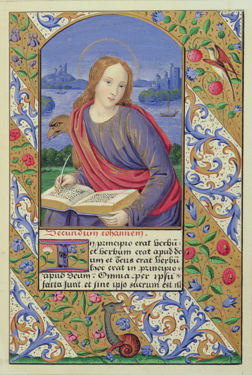 Portræt af St. John, fra "The Art of Illumination and Missal Painting", London 1849 af Henry Noel Humphreys