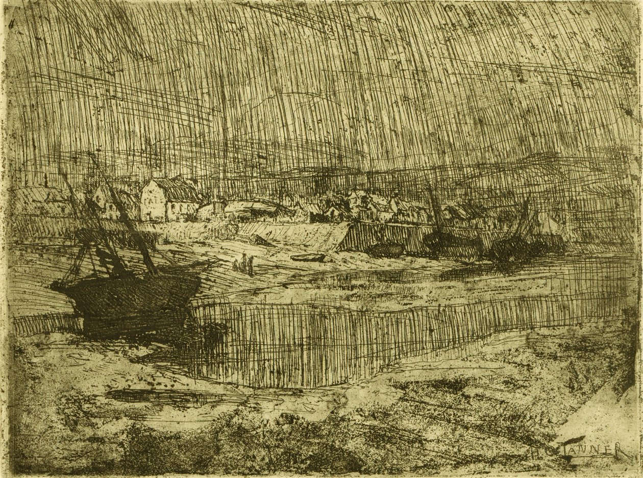 Kæntrede fiskerbåde, Bretagne af Henry Ossawa Tanner