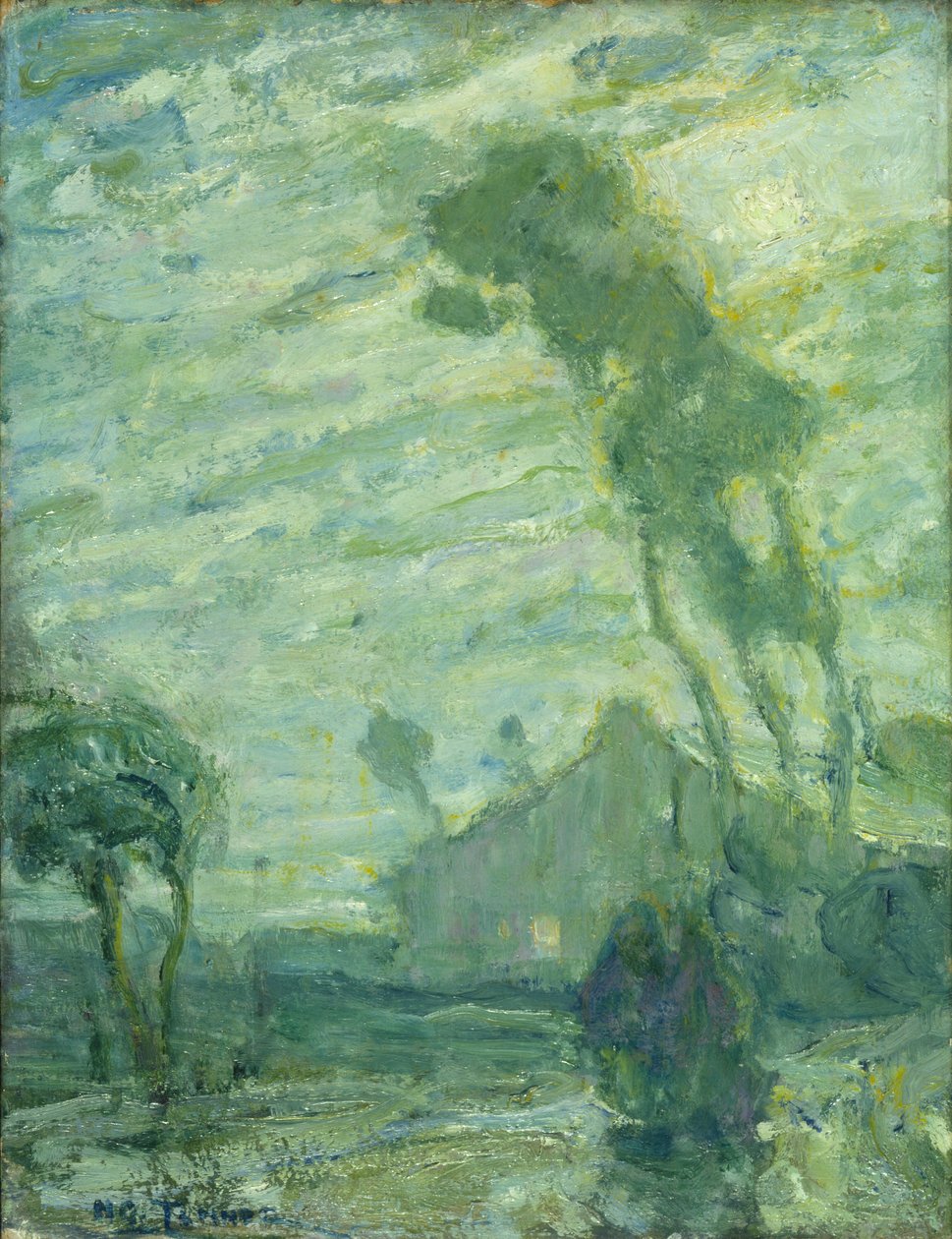 Landskab (olie på pap; pastel-/kridtskitse på bagsiden) af Henry Ossawa Tanner