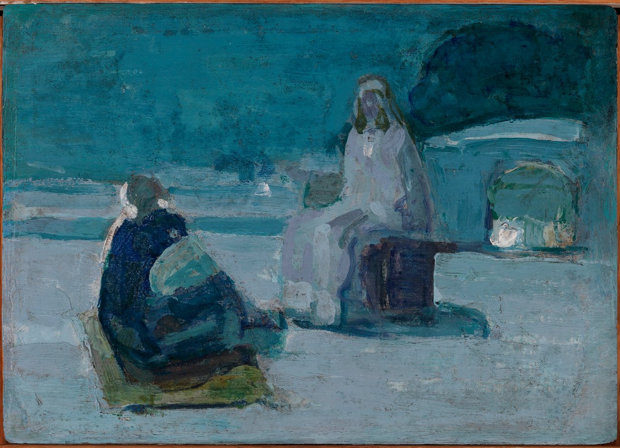 Studie til Kristus og Nikodemus på et tag af Henry Ossawa Tanner