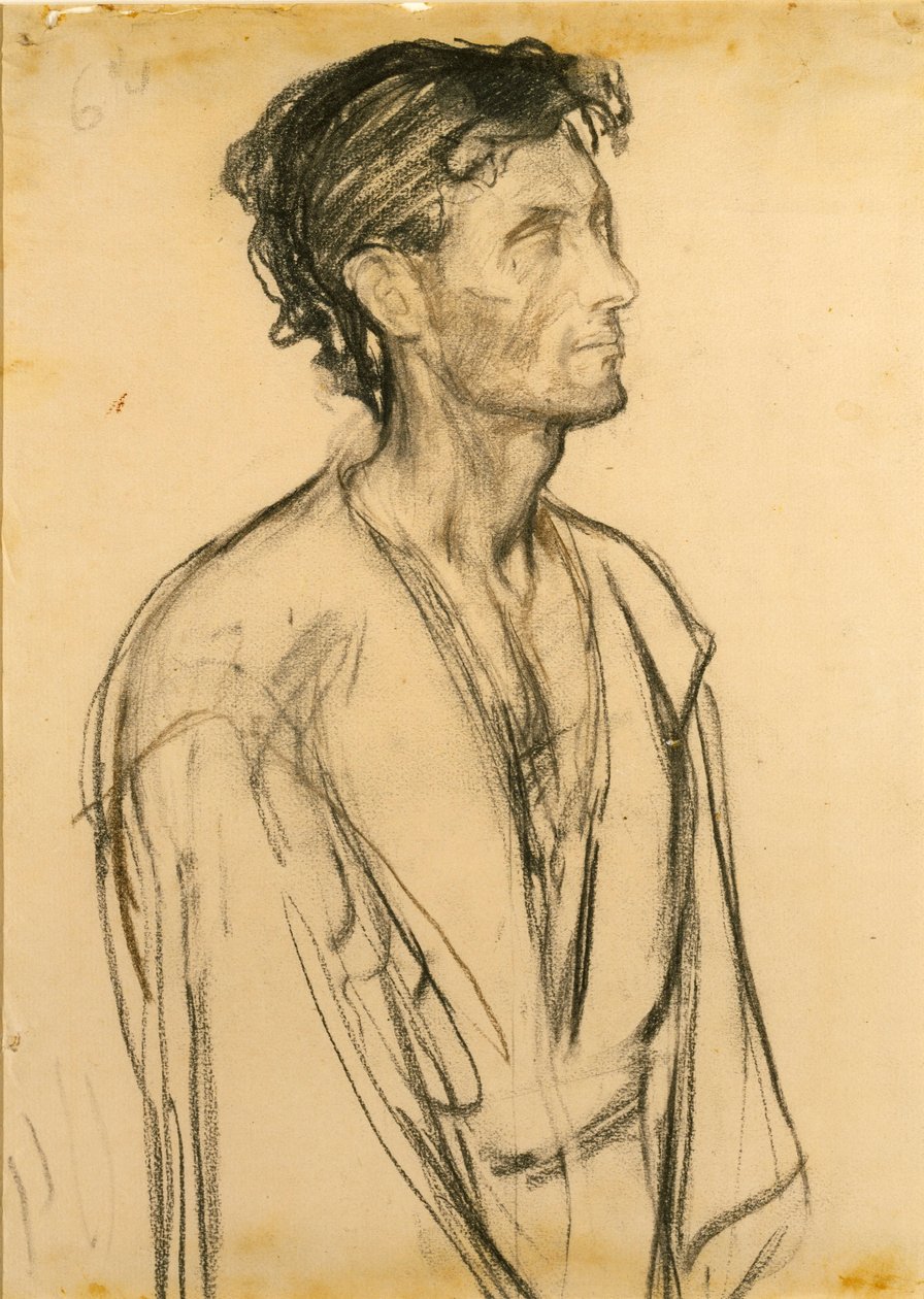 Undersøgelse af disciplen, der knæler ved graven af Henry Ossawa Tanner