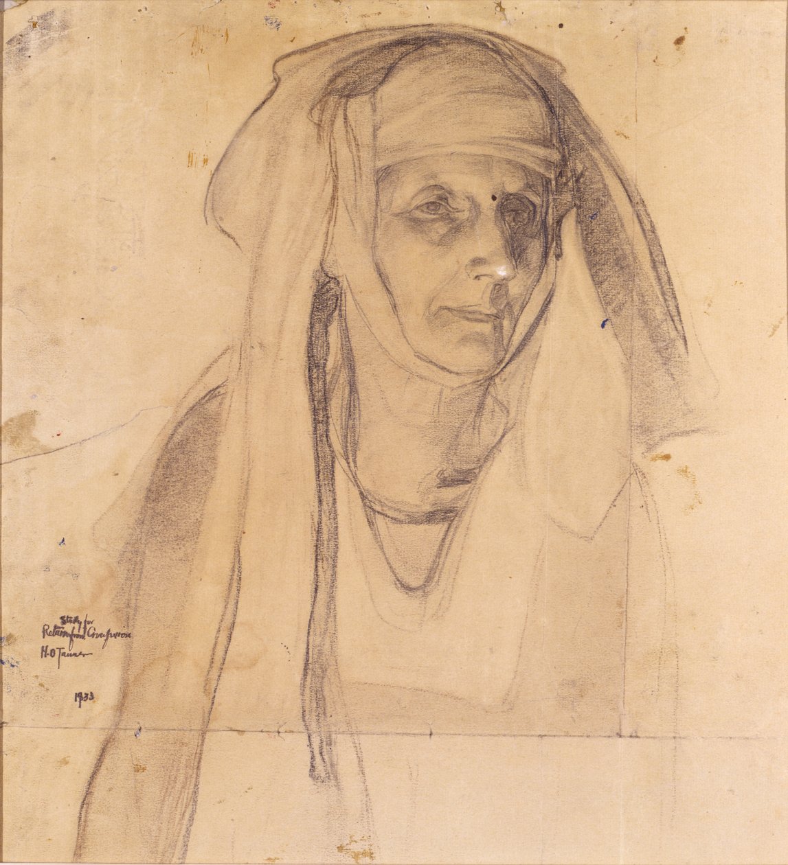Studie til Maria, der vender tilbage fra korsfæstelsen af Henry Ossawa Tanner