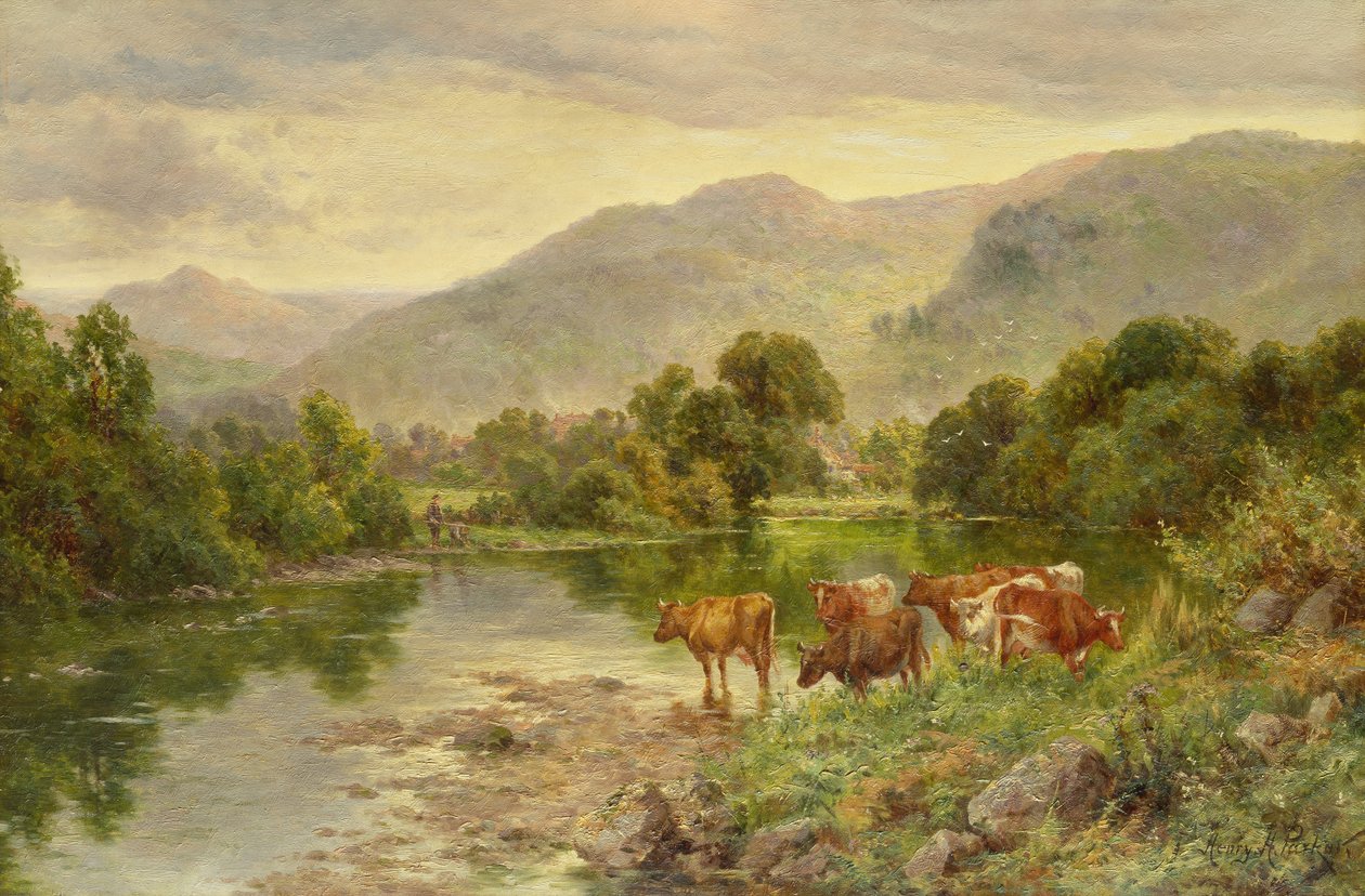 Church Pool, Bettws-y-coed (olie) af Henry Parker
