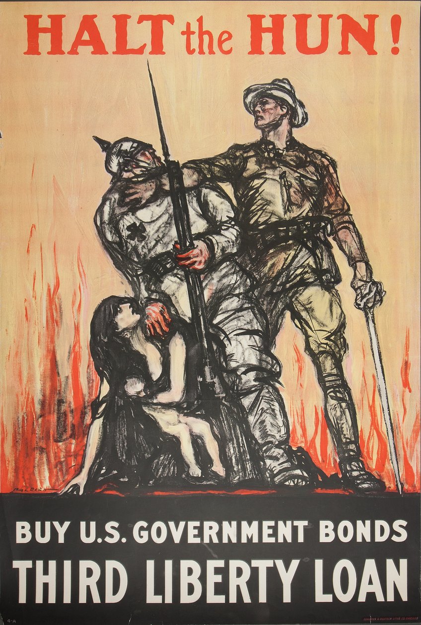Stop Hunnen! Køb U.S. Government Bonds Third Liberty Loan af Henry Patrick Raleigh