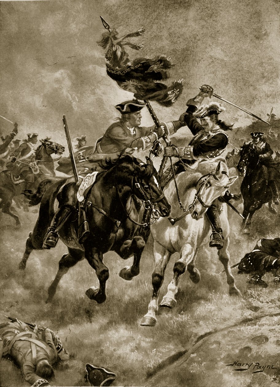 Slaget ved Blenheim: Kavaleriet i aktion, illustration fra 
