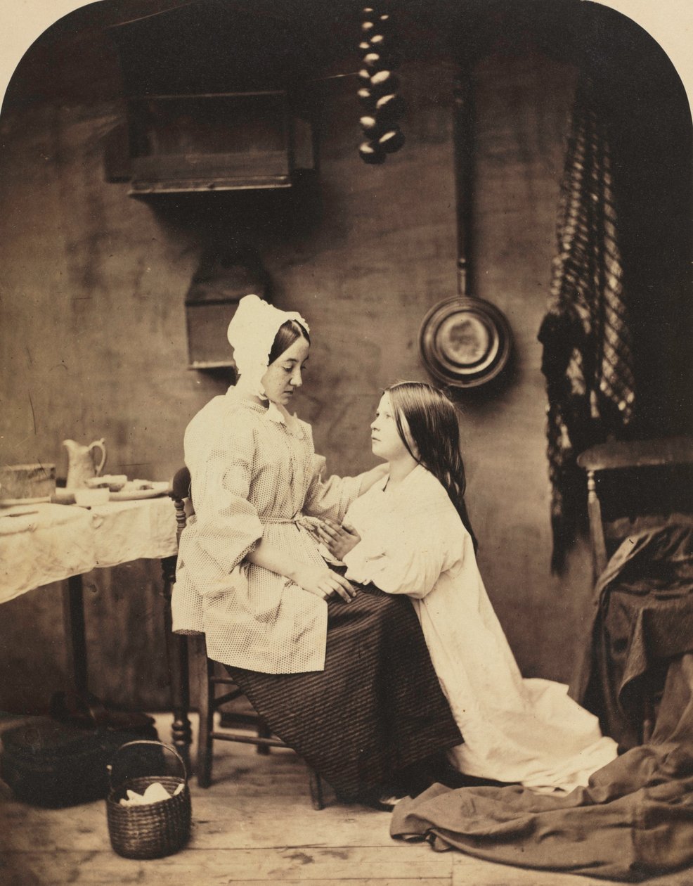 Hun løber hjem og fortæller sin mor alt om det, 1858. af Henry Peach Robinson