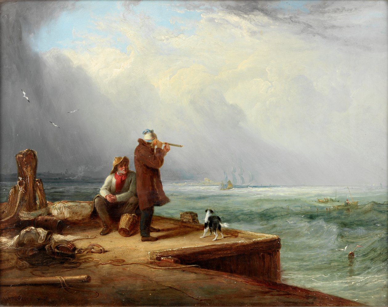 The Look Out, Shields Harbour, 1831 af Henry Perlee Parker