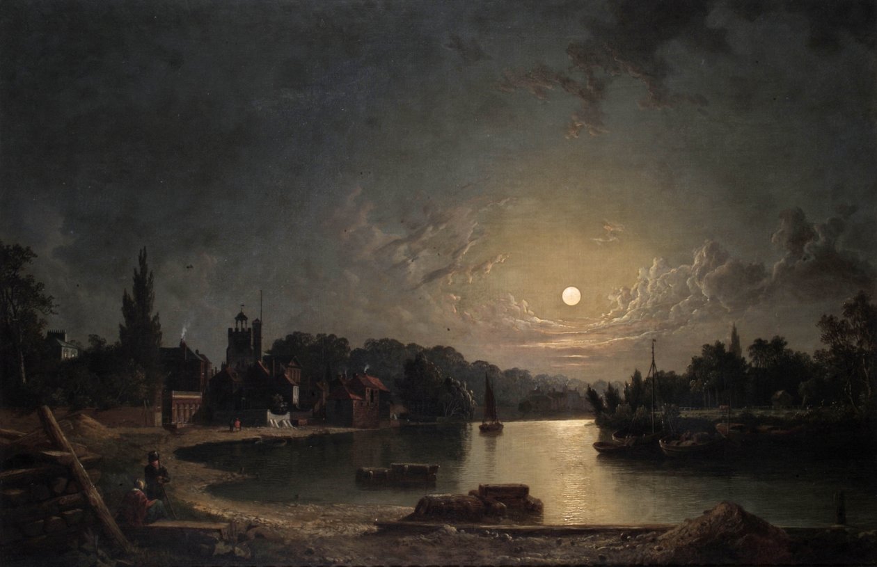 Twickenham af Moonlight, 1835 af Henry Pether