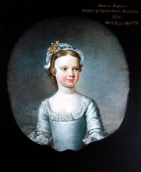 Et portræt af Barabara Repington som en pige, halvlængde af Henry Pickering