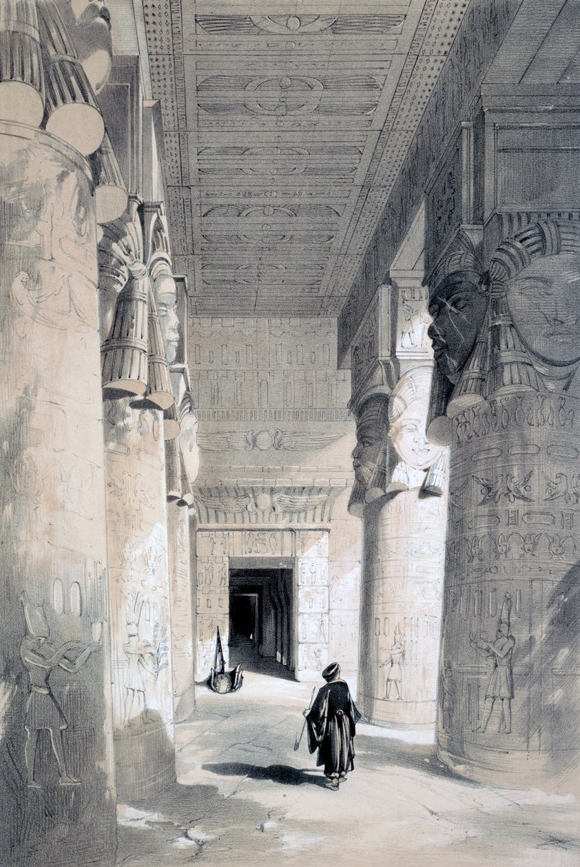 Denderah-templet, Egypten, 1800-tallet. af Henry Pilleau