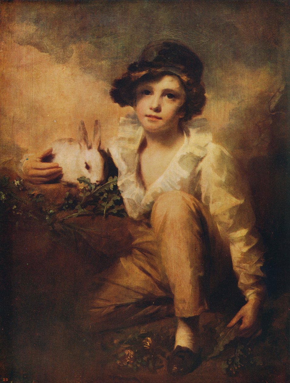 Dreng og kanin, 1814, c1915 af Henry Raeburn