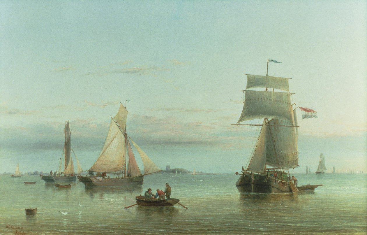 Calm on the Humber, 1864 af Henry Redmore