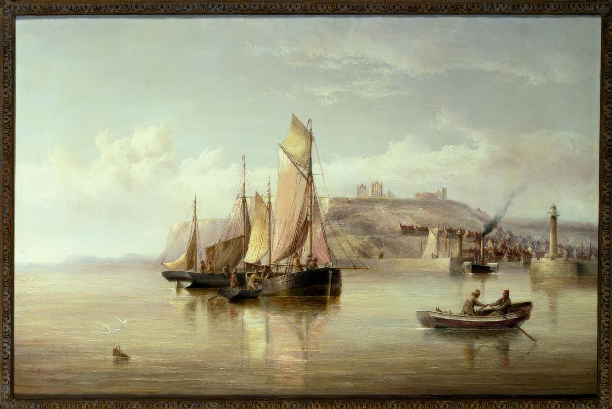 Indgangen til Whitby Harbor af Henry Redmore