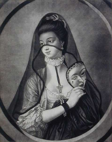Den skønne nonne uden maske, graveret af Carington Bowles (fl.1744-93) (litografi) af Henry Robert (after) Morland