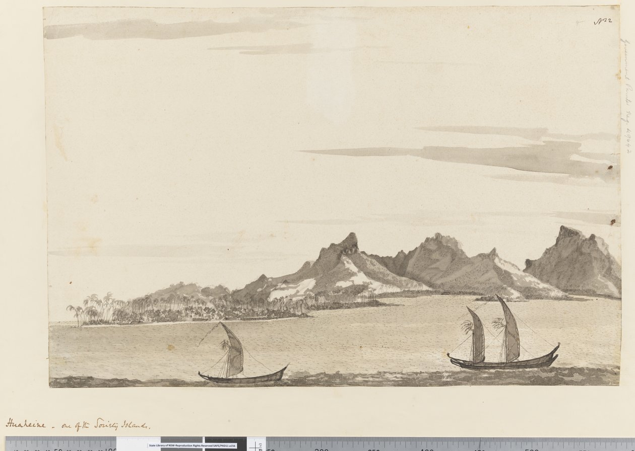 Side 22 Huaheine, en af ​​samfundsøerne, 1768-75 (wc) af Henry Roberts