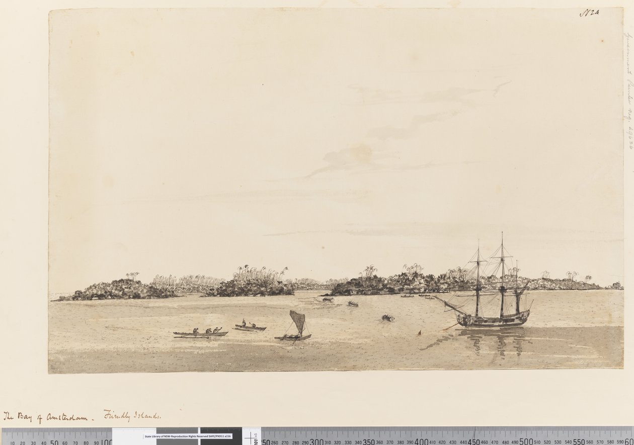 Side 24 The Bay of Amsterdam, Friendly Islands, 1768-75 (wc) af Henry Roberts
