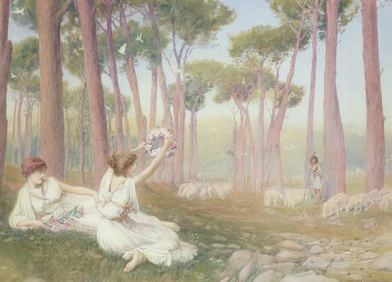 Afrodite ofrer Helen til Paris, 1905 af Henry Ryland