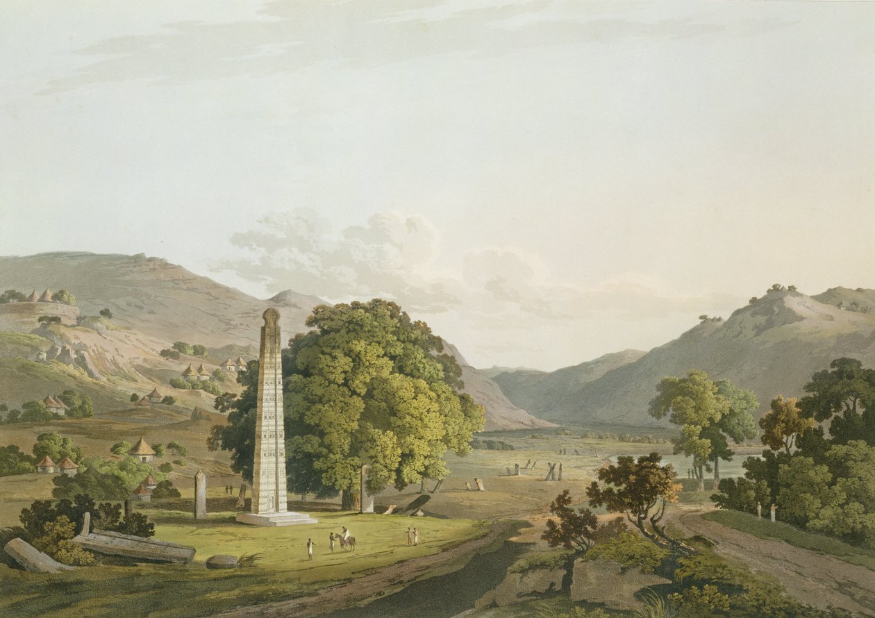 Obelisken i Axum, indgraveret af Daniel Havell (1785-1826) 1809 (akvatint) af Henry Salt
