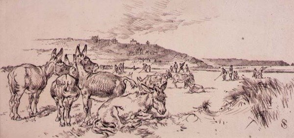 Æsler på golfbanen, illustration fra 