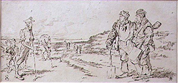 The Roadmen disturbed by the Golfers, illustration fra 