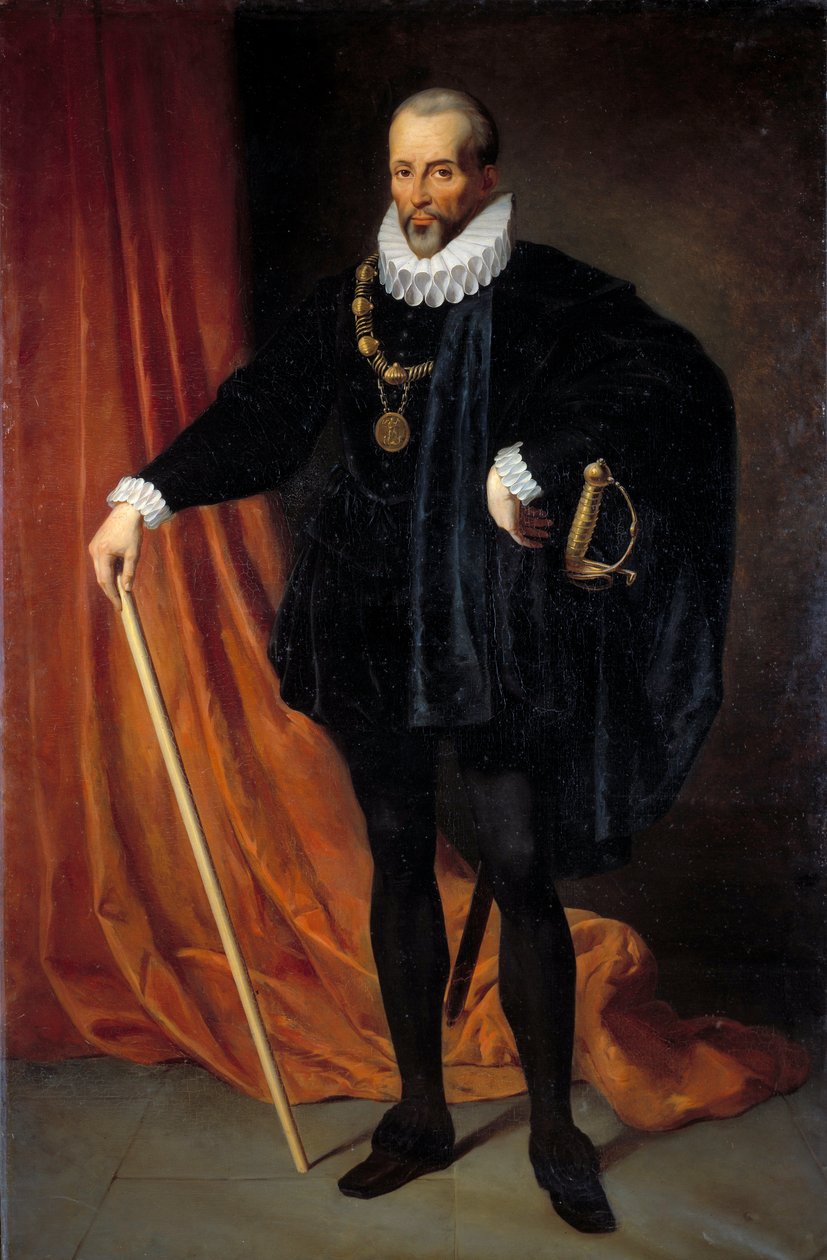 Portræt i foden af Blaise de Montesquiou (1501-1577), herre over Montluc marechal af Frankrig i 1575, generalløjtnant af Guyenne, iført halskæde af Saint Michael Order 