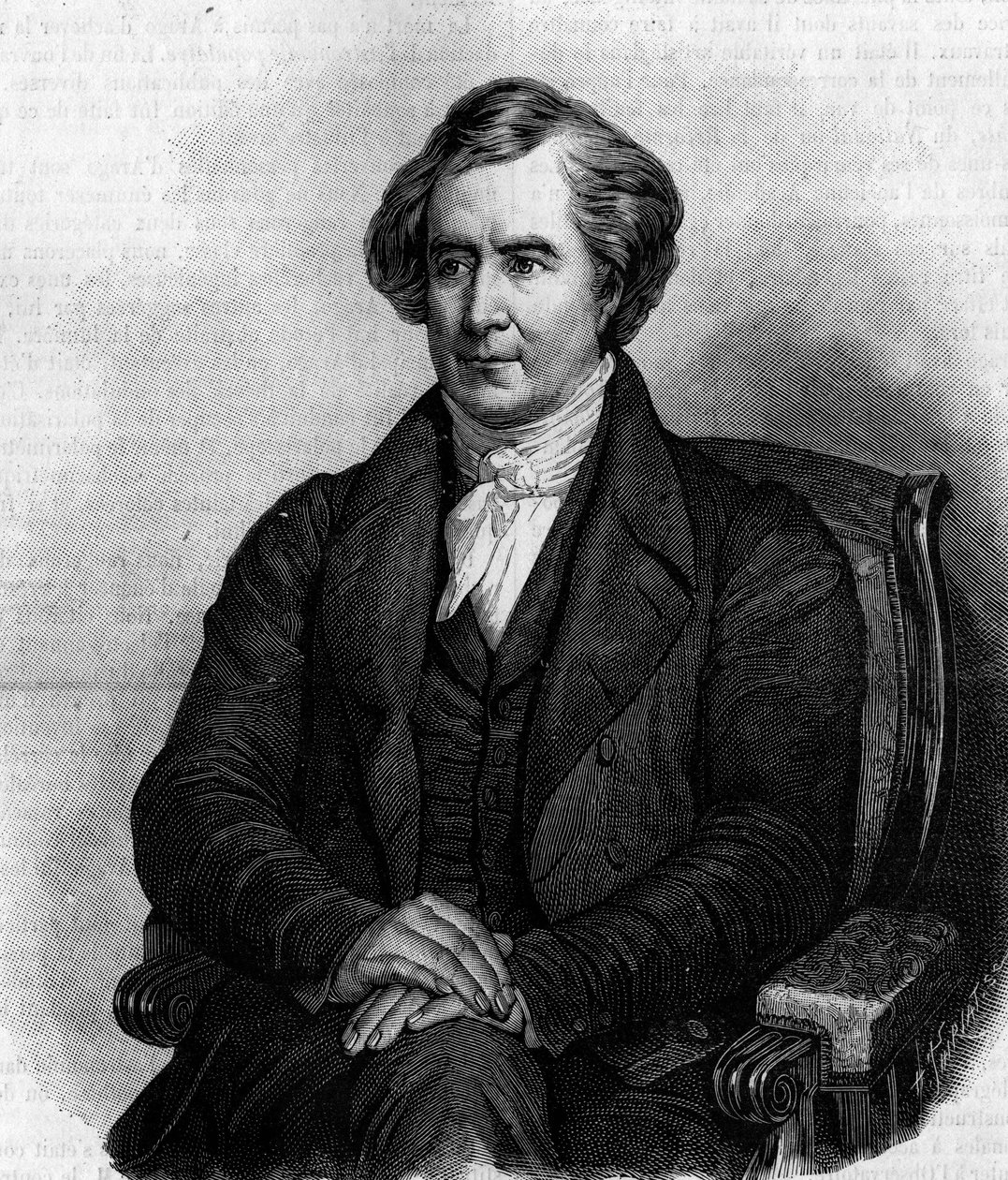 Portræt af Francois Arago (1786-1853), fransk astronom, fysiker og politiker. (Fra Henri Scheffers maleri). Gravering i "" Nature: gennemgang af videnskaberne og deres anvendelser til kunst og industri "" af 6. marts 1886. af Henry Scheffer