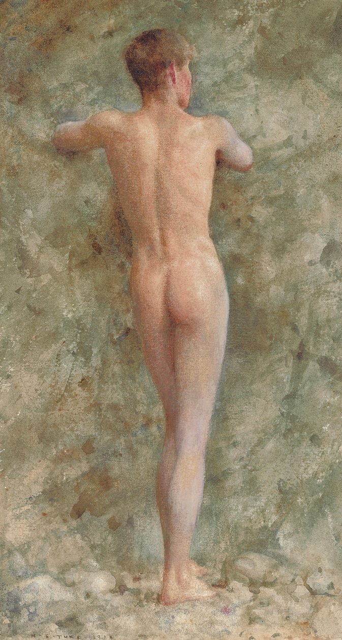 En stående mandlig nøgen, 1914 af Henry Scott Tuke