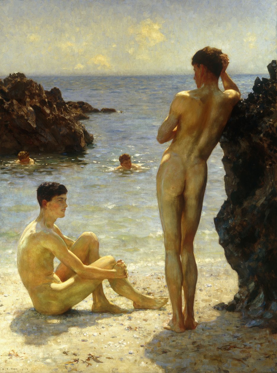 Elskere af solen, 1923 af Henry Scott Tuke