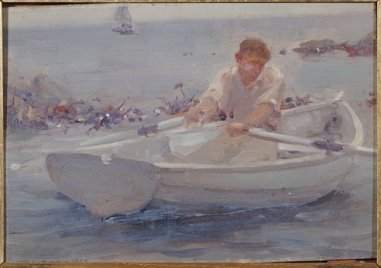 Mand i en robåd, 1907 af Henry Scott Tuke
