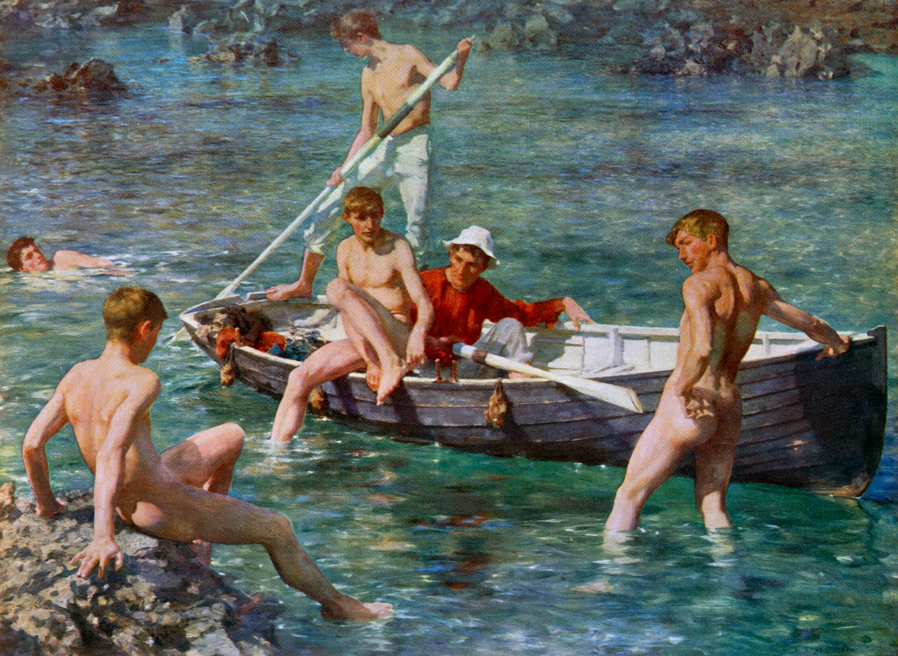 Rubin, guld og malakit, 1902, 1912. af Henry Scott Tuke