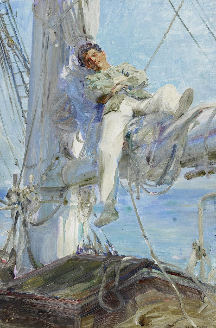 Sovende sømand, Falmouth 1905 (olie på lærred) af Henry Scott Tuke