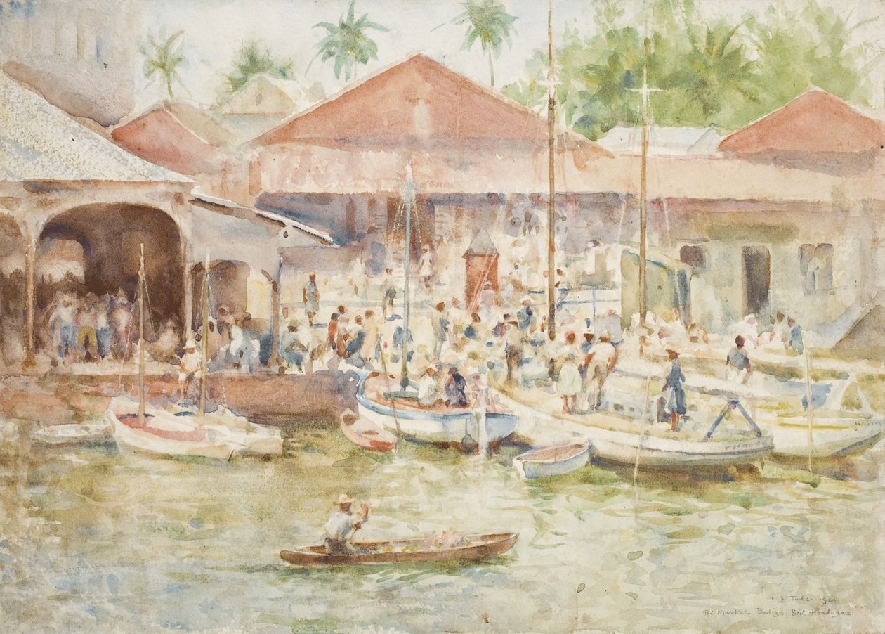 Markedet, Belize, Britisk Honduras, 1924 af Henry Scott Tuke