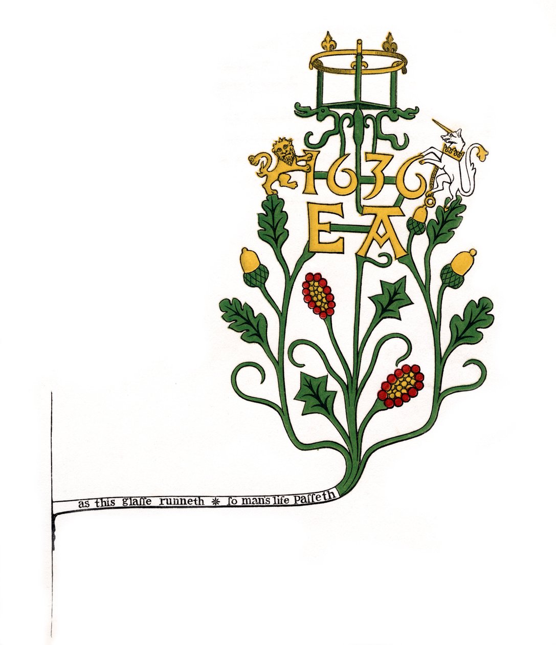 Beslag til at understøtte et timeglas, 1636, 1843. af Henry Shaw
