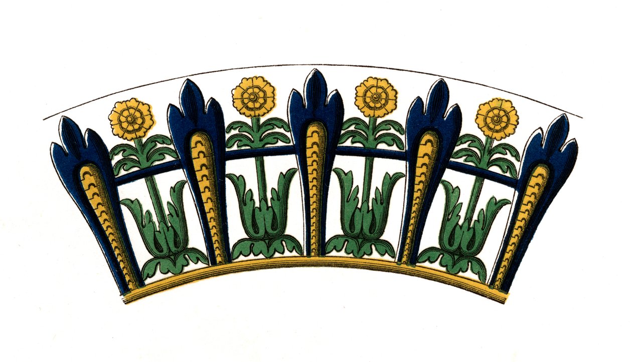 Detalje fra et emaljeret fad, begyndelsen af det 17. århundrede, 1843. af Henry Shaw
